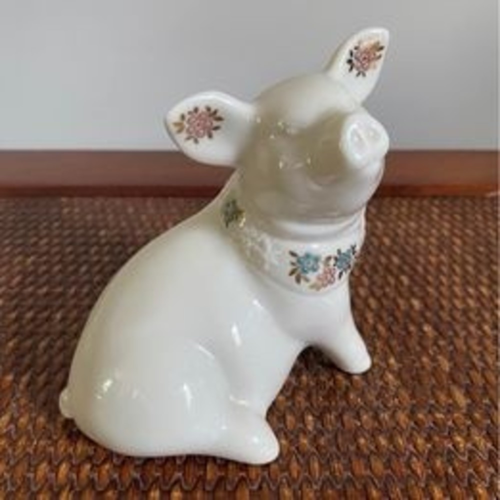 Vintage Lenox China Jewels Fine Porcelain Pig Figurine